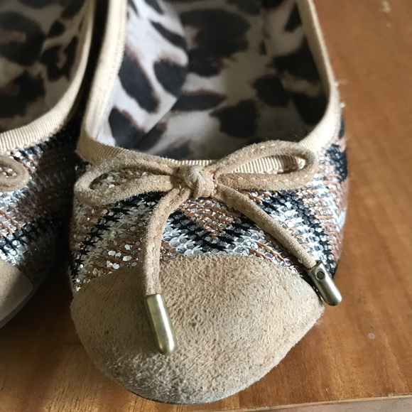 Jessica Simpson shimmer chevron flats w bows S 7 - Picture 2 of 5